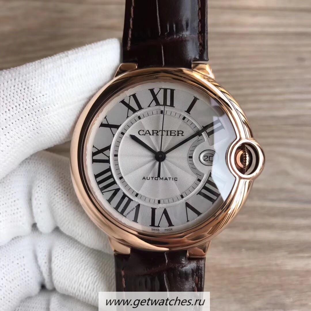 High Quality Ca*t1er Ballon Bleu 42mm WGBB0017 3AF 18K Rose Gold Wrapped Silver Dial 2824