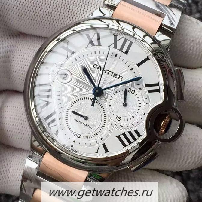 Shop Ca*t1er Ballon Bleu Chrono SS White Dial 7750