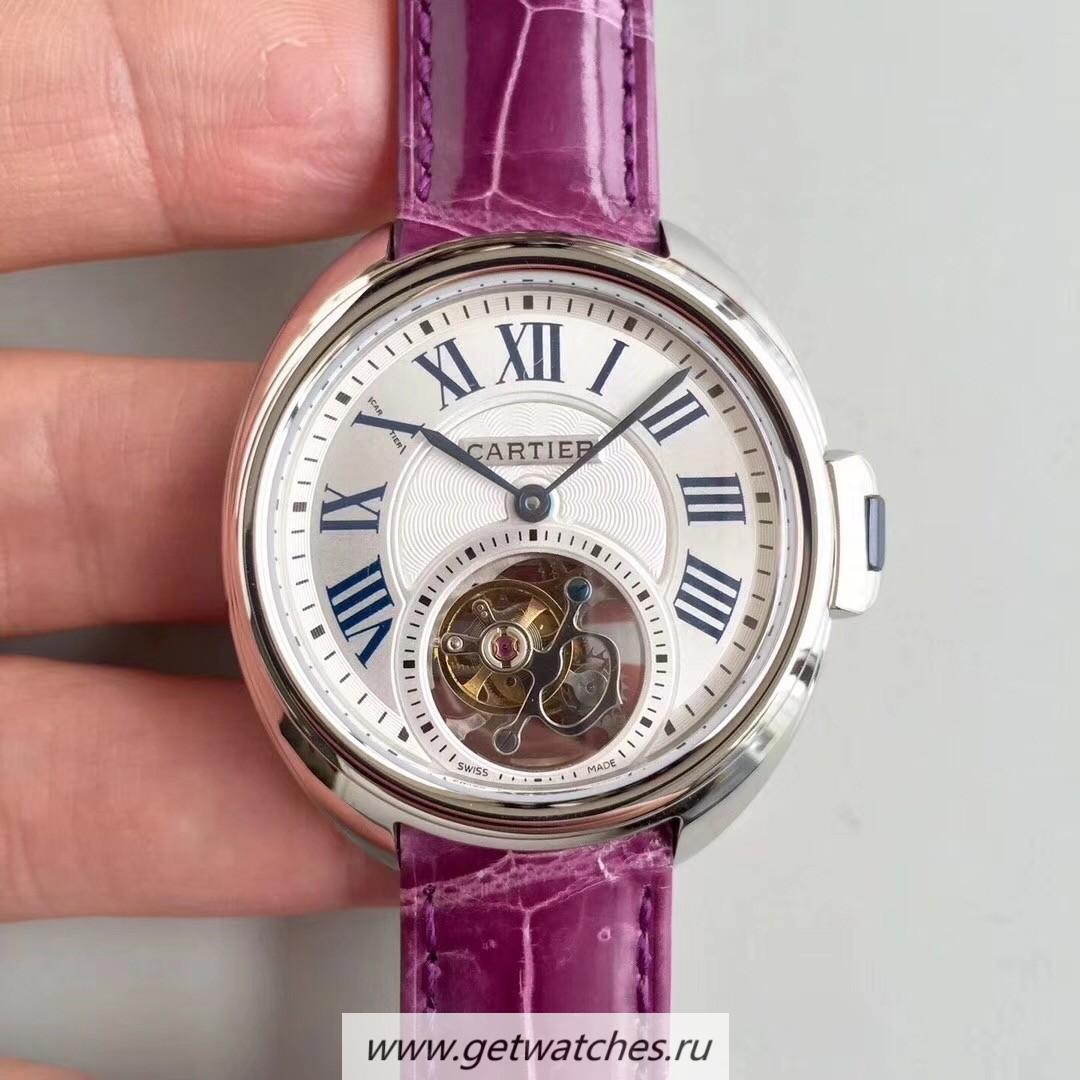 Perfect Replica Ca*t1er Ballon Bleu Flying Tourbillon HPI00716 39mm TF SS White Dial 9452MC