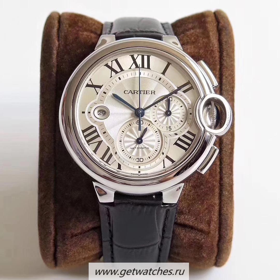 High Quality Ca*t1er Ballon Bleu W6920078 44mm ZF SS Silver Dial 1904 MC