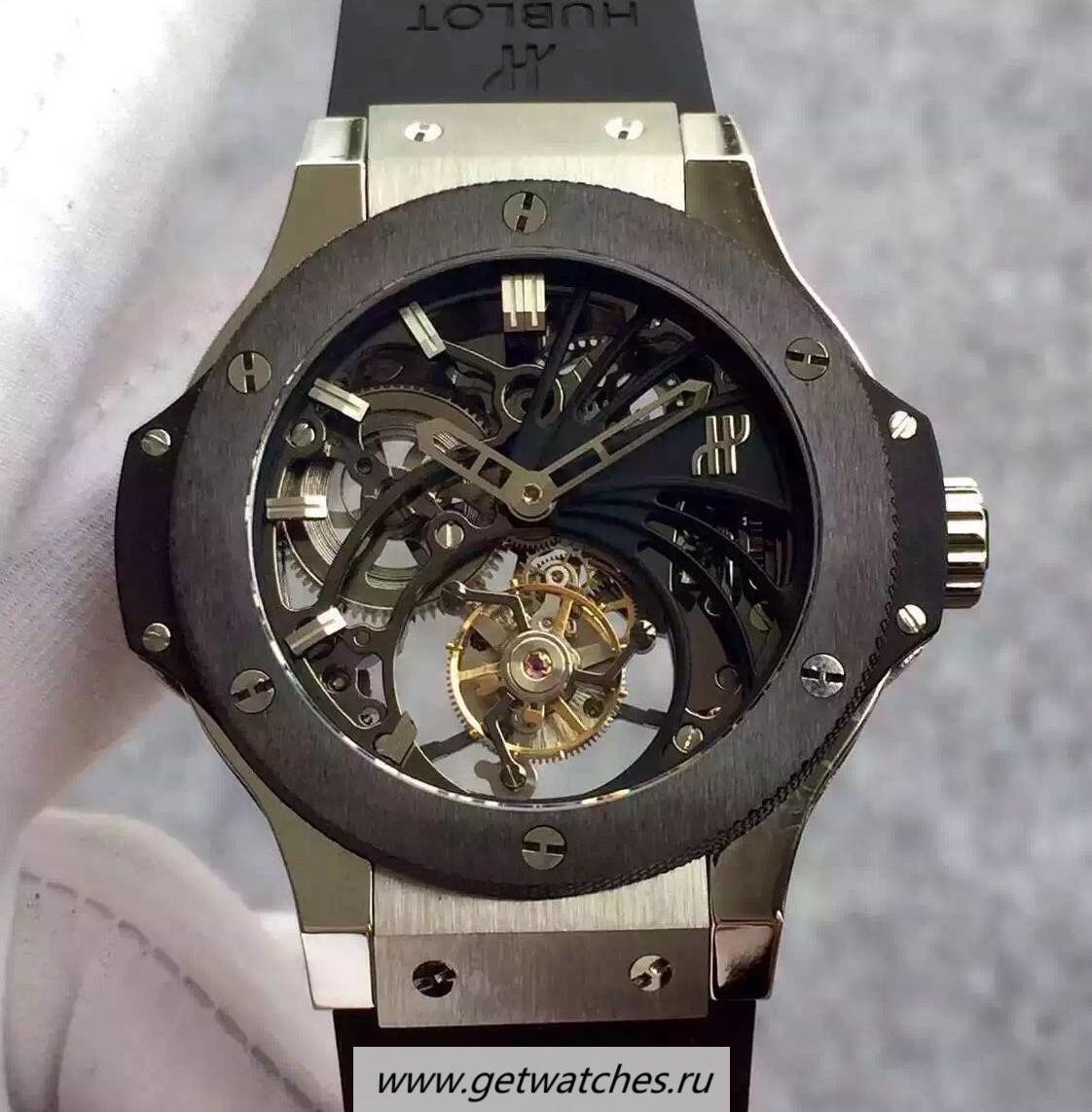 NEW Replica Hublot Big Bang Skeleton Tourbillon SS & Ceramic Skeleton Dial Tourbillon