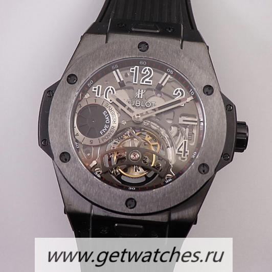Perfect Replica Hublot Big Bang Tourbillon King 45mm MJF PVD Skeleton Dial Tourbillon