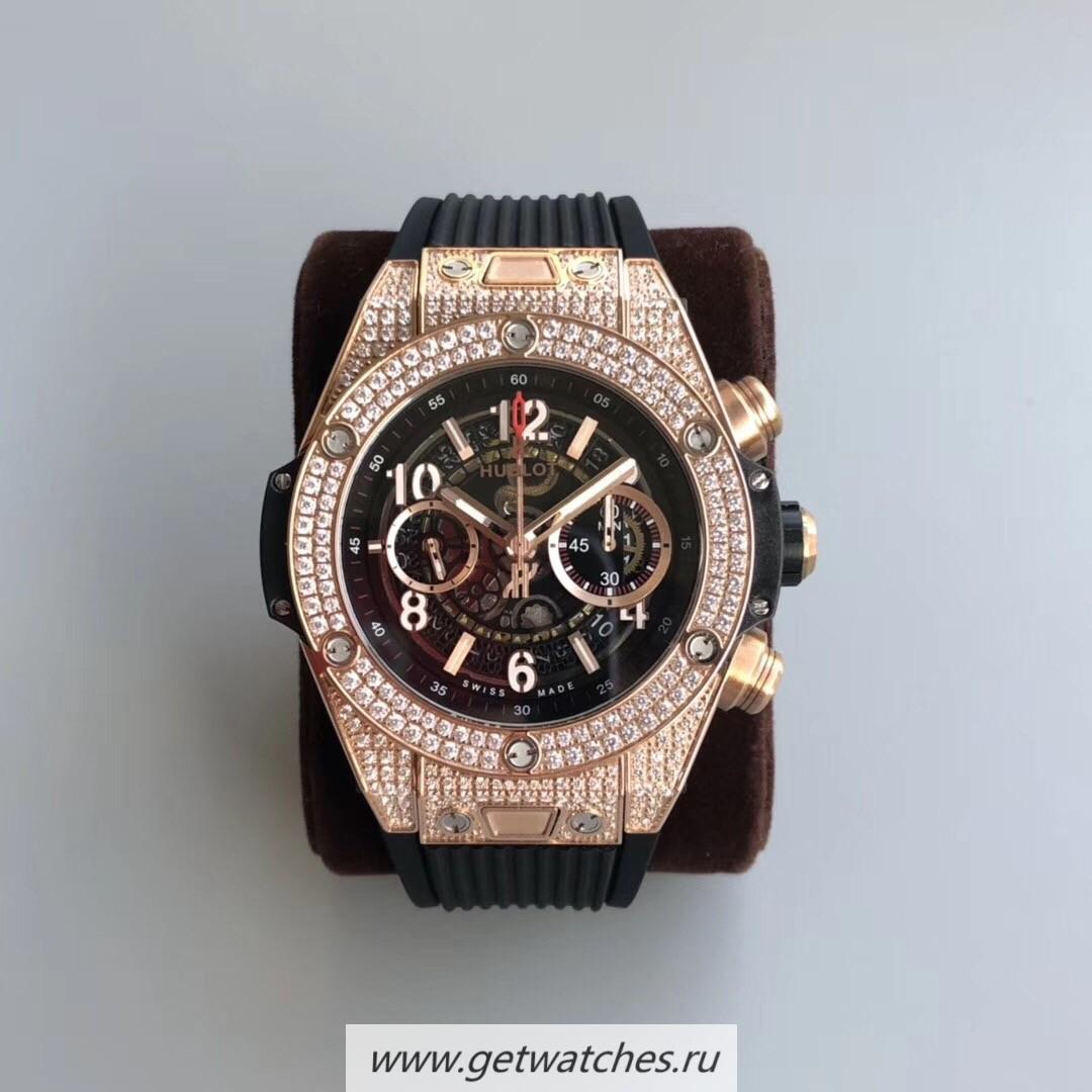 Shop Hublot Big Bang Unico 45mm OXF Rose Gold & D1am0nd Black Dial HUB1242