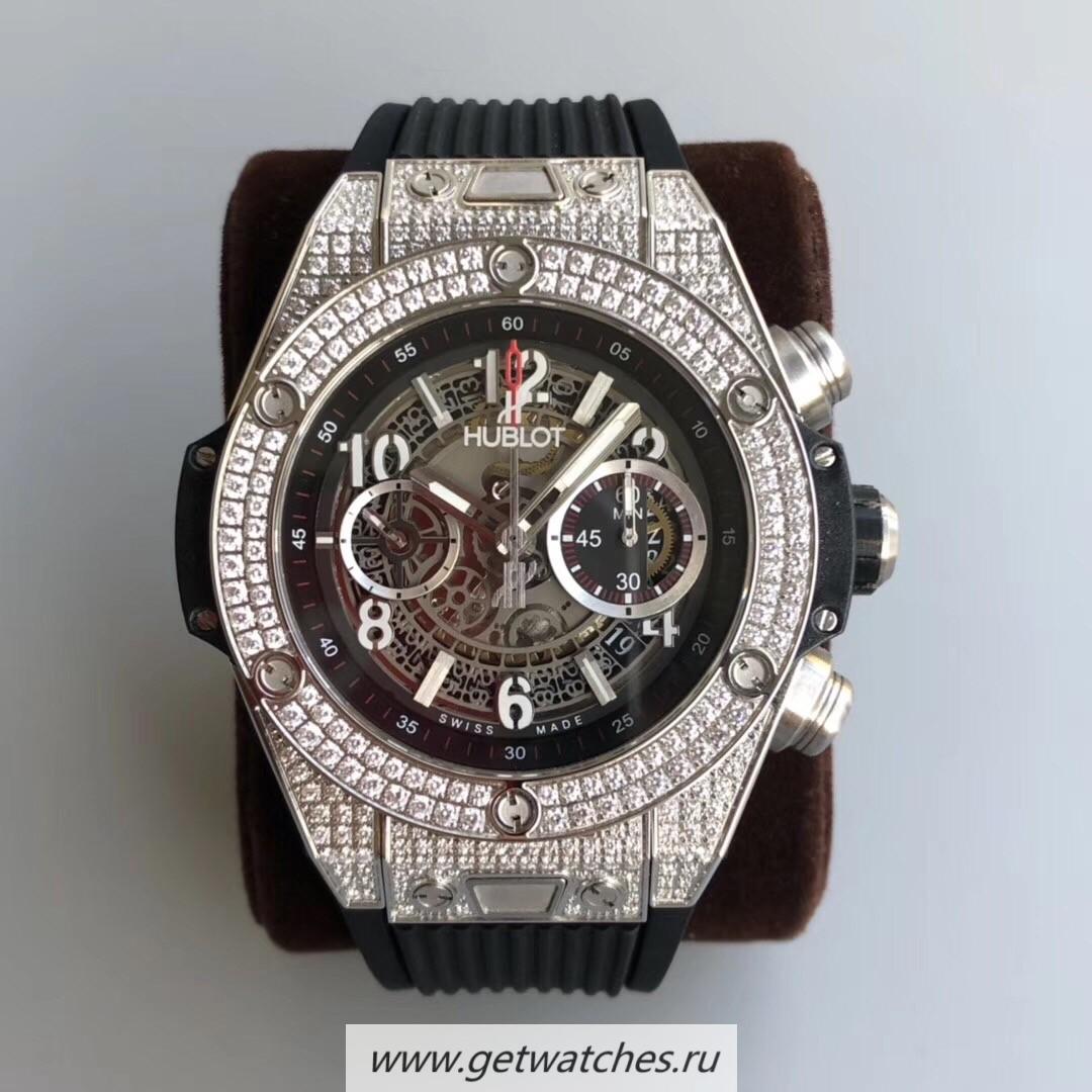 Shop Hublot Big Bang Unico 45mm OXF SS & D1am0nd Black Dial HUB1242