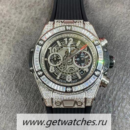 Perfect Replica Hublot Big Bang Unico TAF SS & D1am0nd Skeleton Dial HUB1242