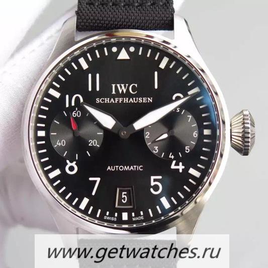 Shop IWC Big Pilot IW500910 Power Reserve SS Black Dial 521111