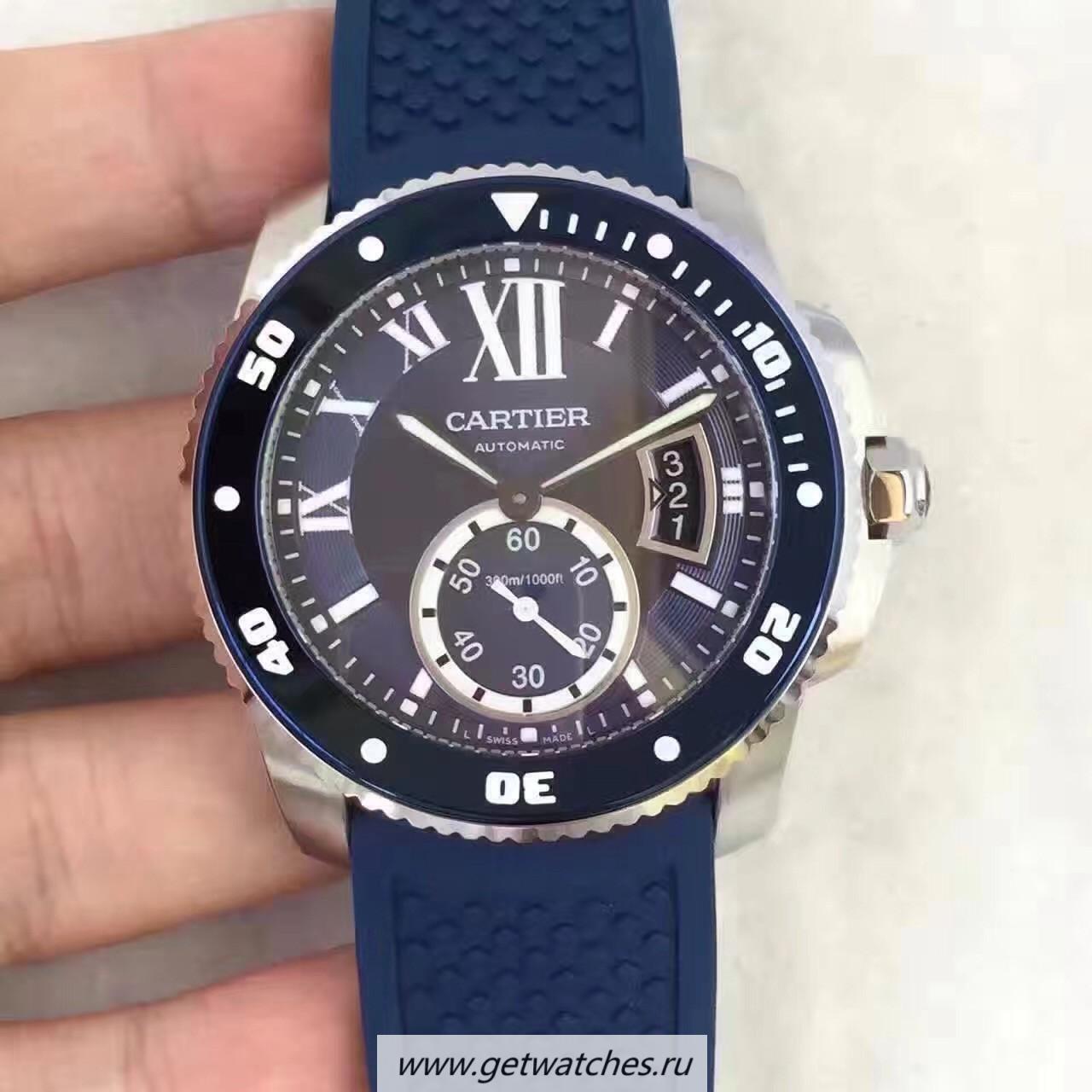 Copy Ca*t1er Calibre Diver WSCA0011 42mm TF SS Blue Dial M9015