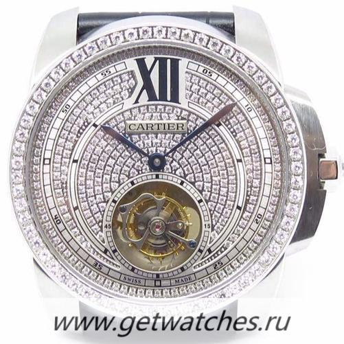 NEW Replica Ca*t1er Calibre Tourbillon SS & D1am0nds D1am0nd Dial Tourbillon
