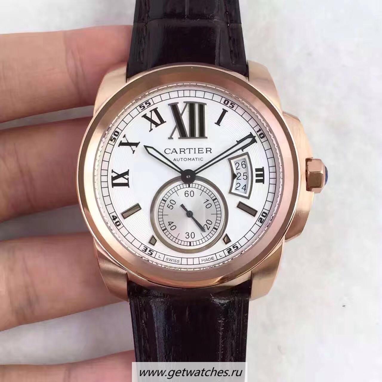 Replica Ca*t1er Calibre W7100009 42mm TF Rose Gold White Dial 1904MC