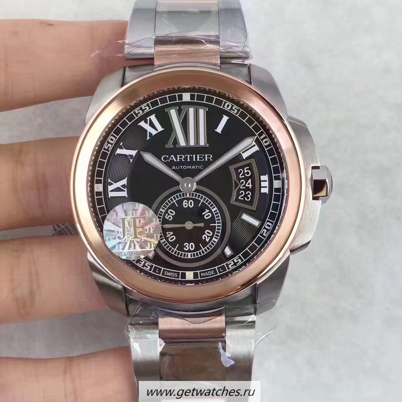 NEW Replica Ca*t1er Calibre W7100036 42mm JF Stainless steel & Rose Gold Black Dial Calibre 1904-PS MC