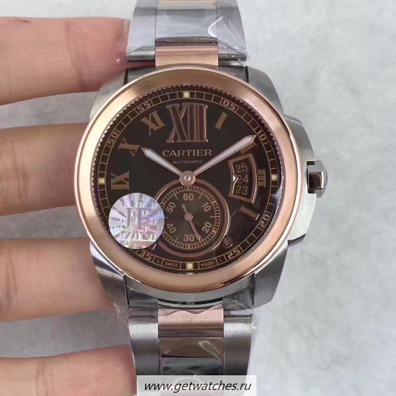 Replica Ca*t1er Calibre W7100036 42mm JF Stainless steel & Rose Gold Brown Dial Calibre 1904-PS MC
