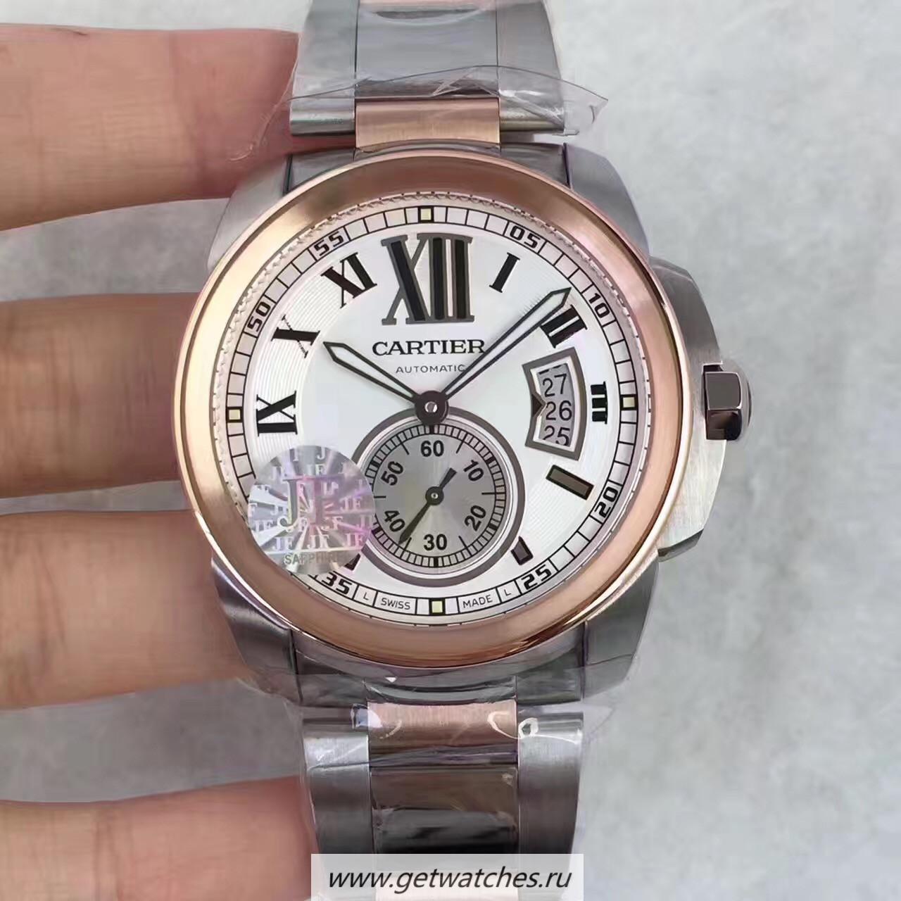 High Quality Ca*t1er Calibre W7100036 42mm JF Stainless steel & Rose Gold White Dial Calibre 1904-PS MC