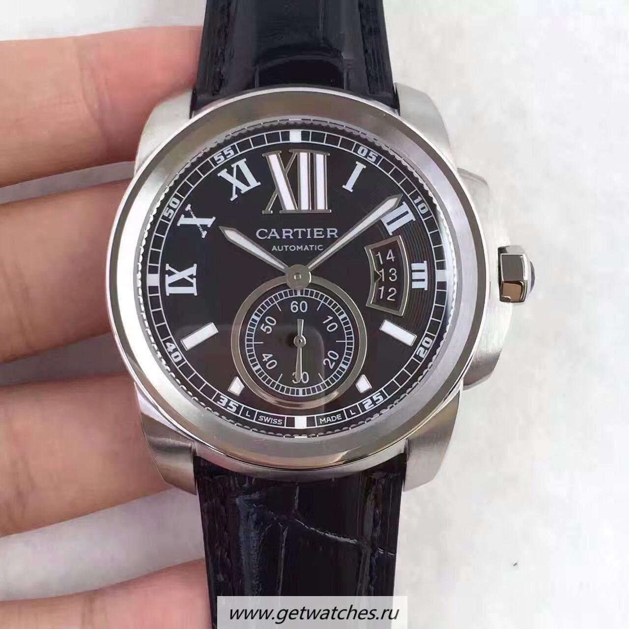 Fake Ca*t1er Calibre W7100037 42mm TF SS Black Dial 1904MC