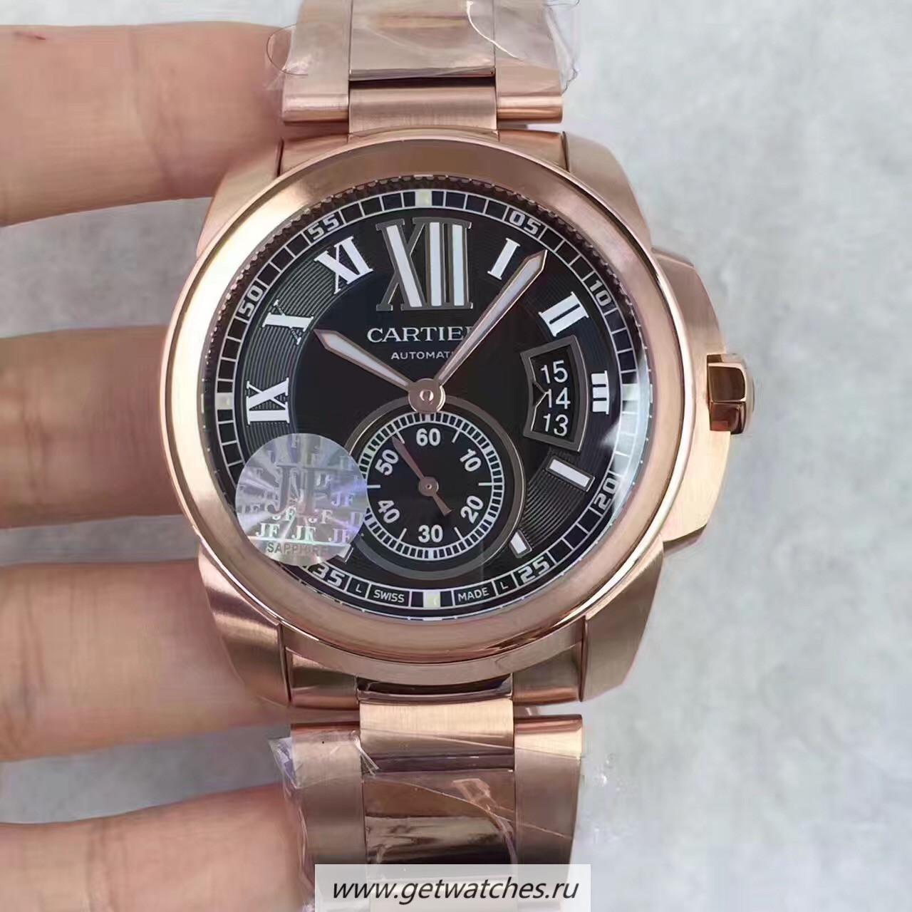 High Quality Ca*t1er Calibre W7100040 42mm JF Rose Gold Black Dial Calibre 1904-PS MC