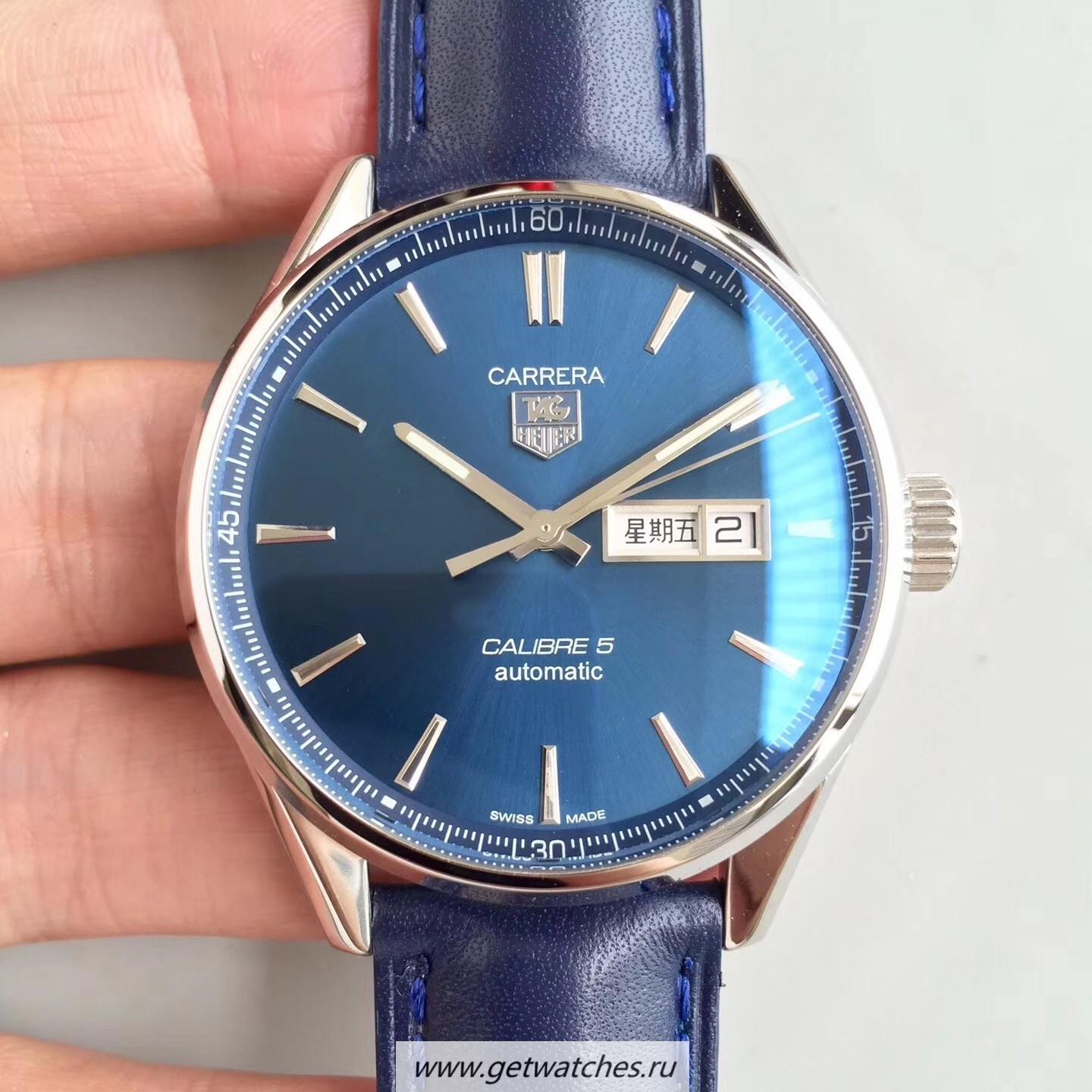 Copy Tag Heuer Carrera Calibre 1887 Day-Date 43mm HBB V6F SS Black Dial Calibre 1887