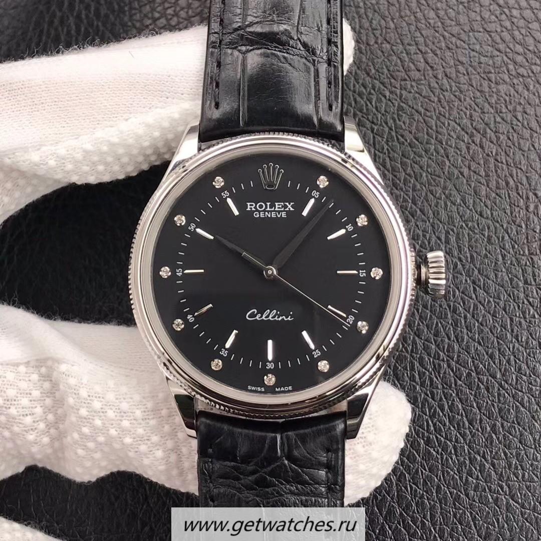 Best Price R01ex Cellini Date 50509 GMF SS Black Dial 3165