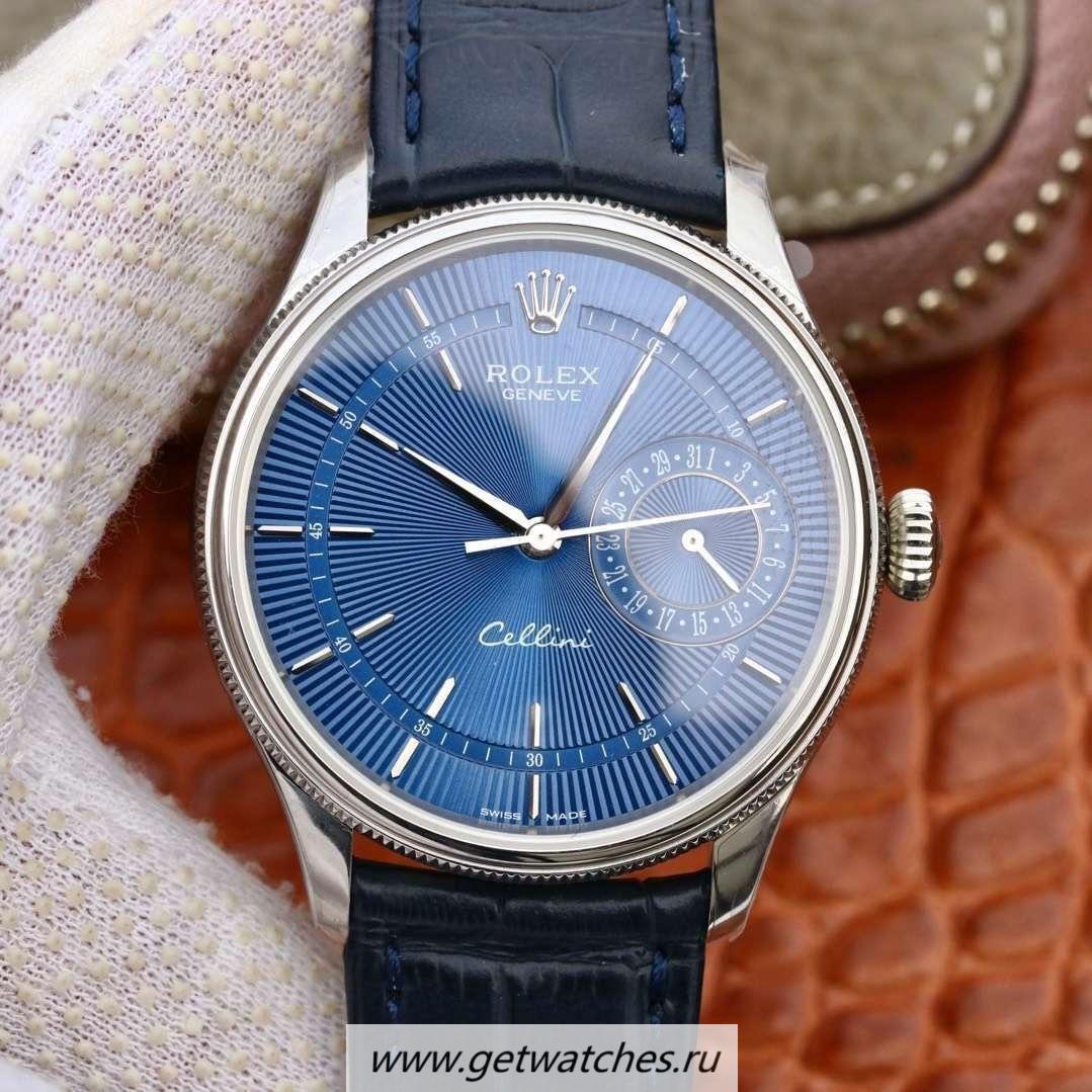 Replica R01ex Cellini Date 50519 GMF SS Blue Dial 3165