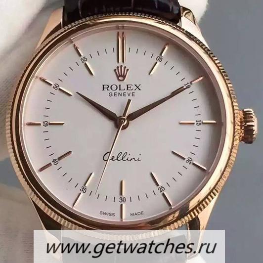 Perfect Replica R01ex Cellini Time 50505 Rose Gold White Dial 2824