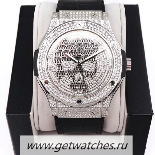 Fake Hublot Classic Fusion Automatic 45mm WWF SS & D1am0nd Skull Dial HUB1112