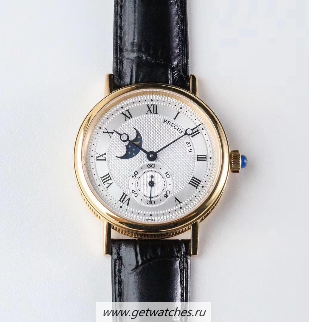 Copy Breguet Classique Moonphase 4396 GXGF Yellow Gold Silver Dial 5165R