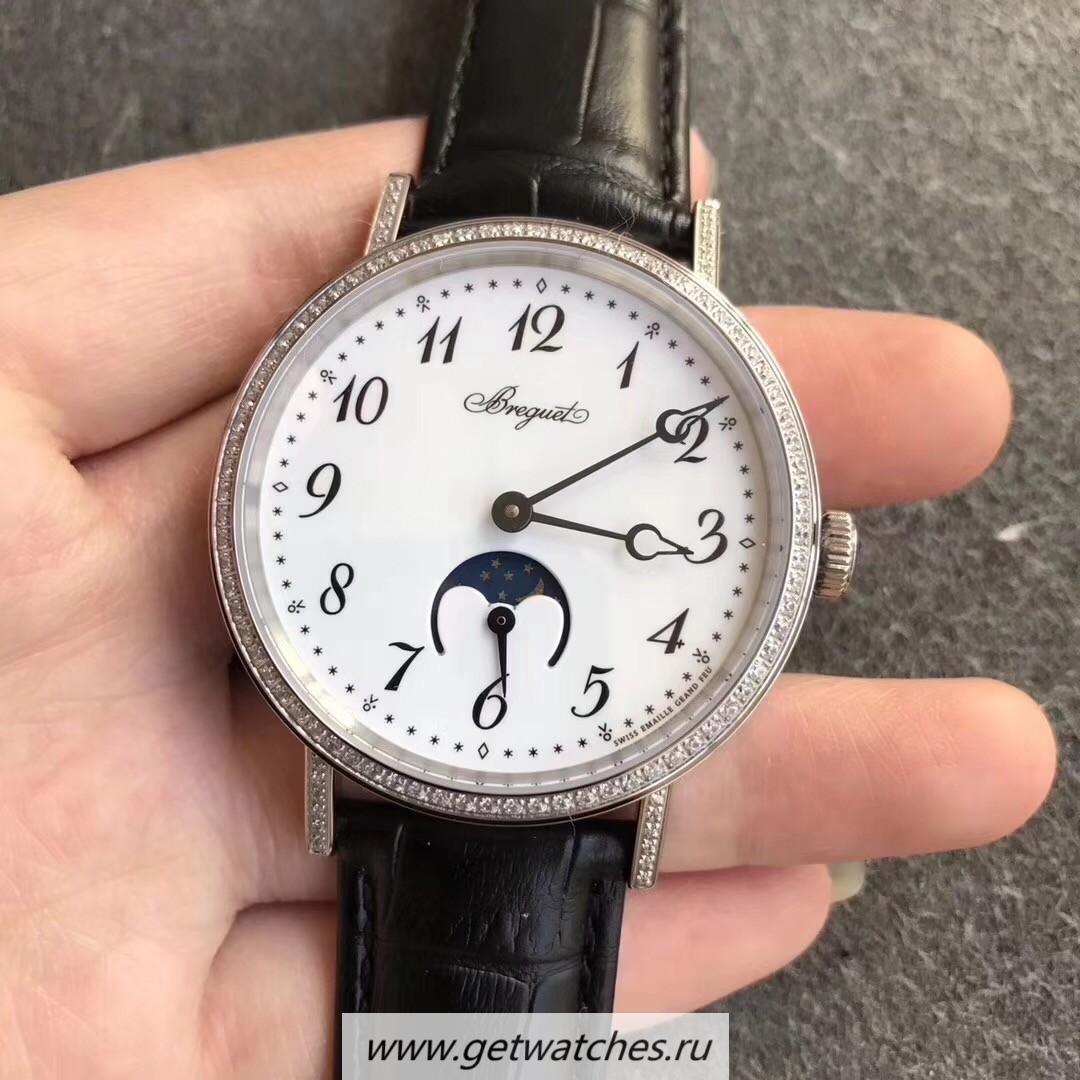 Shop Breguet Classique Moonphase 9088BB/29/964/DD0D Noob Factory SS & D1am0nds White Dial 770