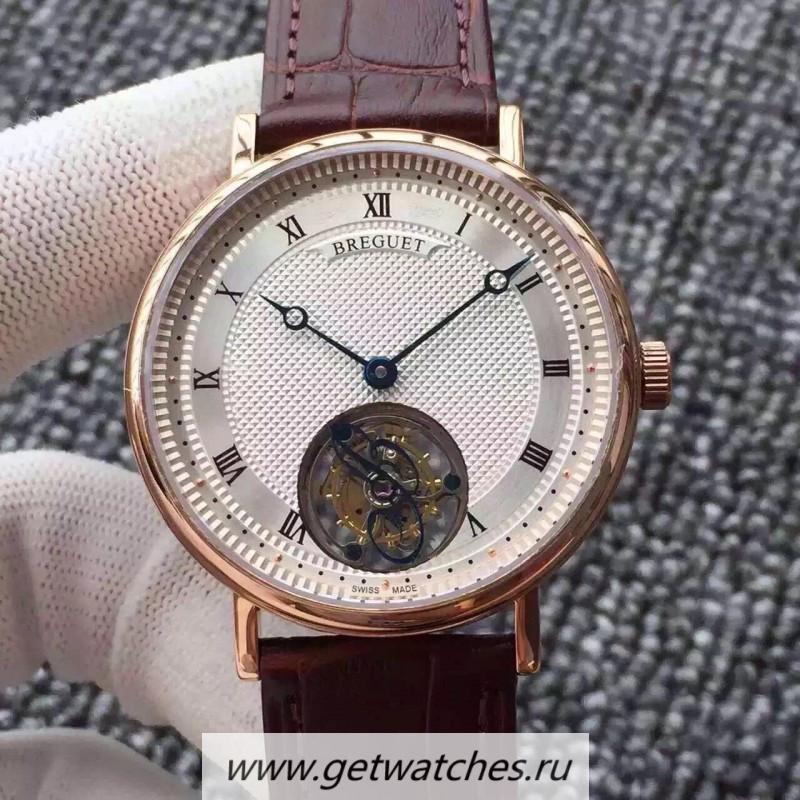 Copy Breguet Classique Tourbillon AXF Rose Gold Silver Dial Tourbillon