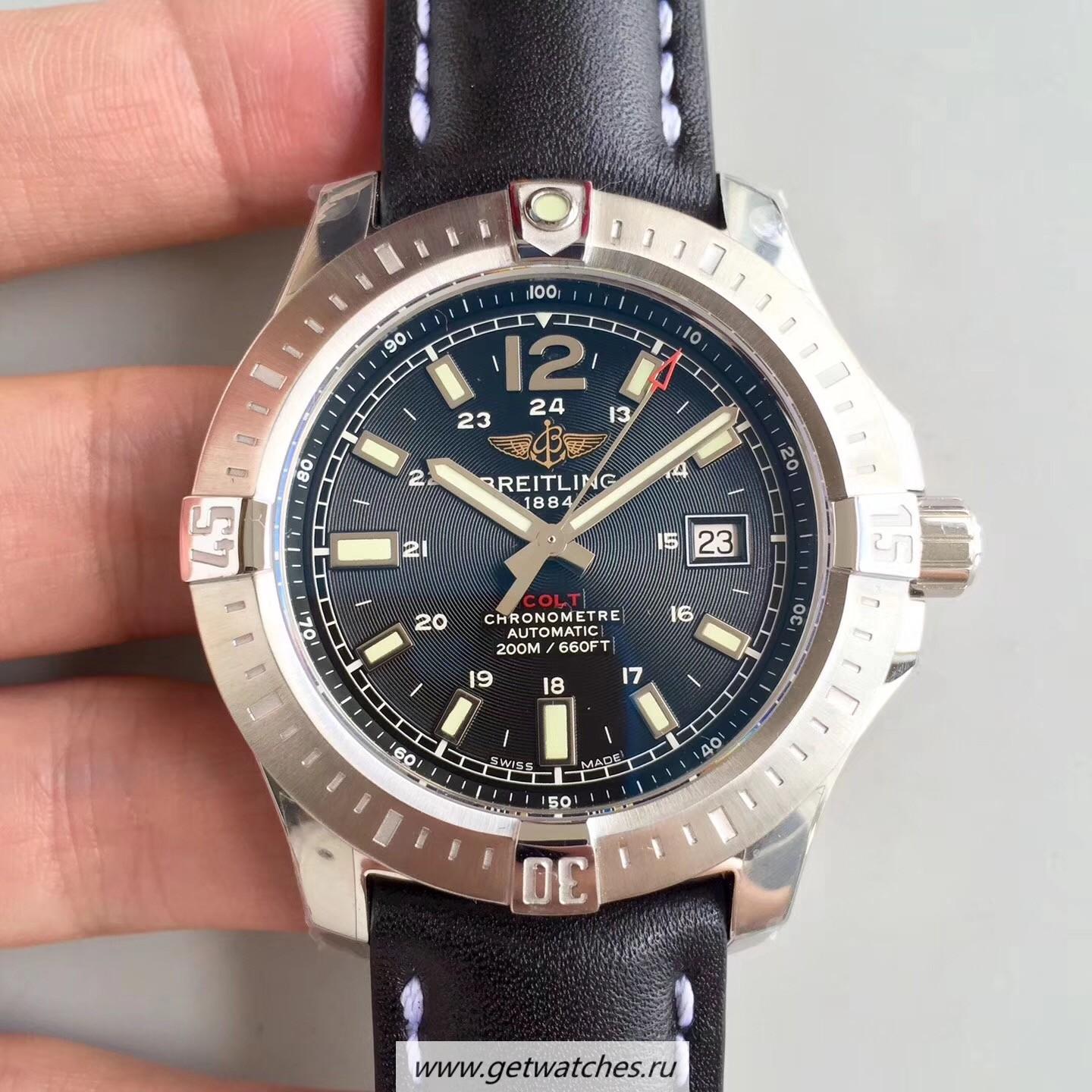 Fake Breitling Colt Automatic 44mm A1738811-BD44BKLT GF SS Black Dial 2824