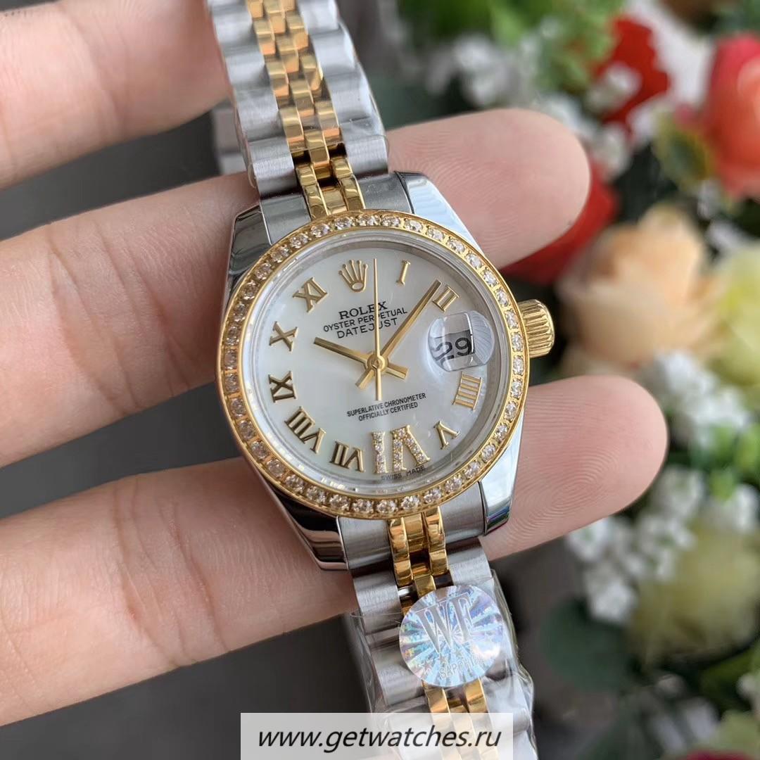 Copy R01ex Datejust 28mm 279383 RBR Ladies WF SS & Yellow Gold MOP Dial 2671