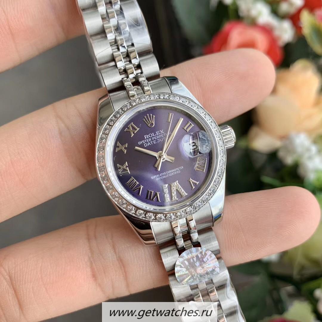 NEW Replica R01ex Datejust 28mm 279384 RBR Ladies WF SS & D1am0nd Purple Dial 2671