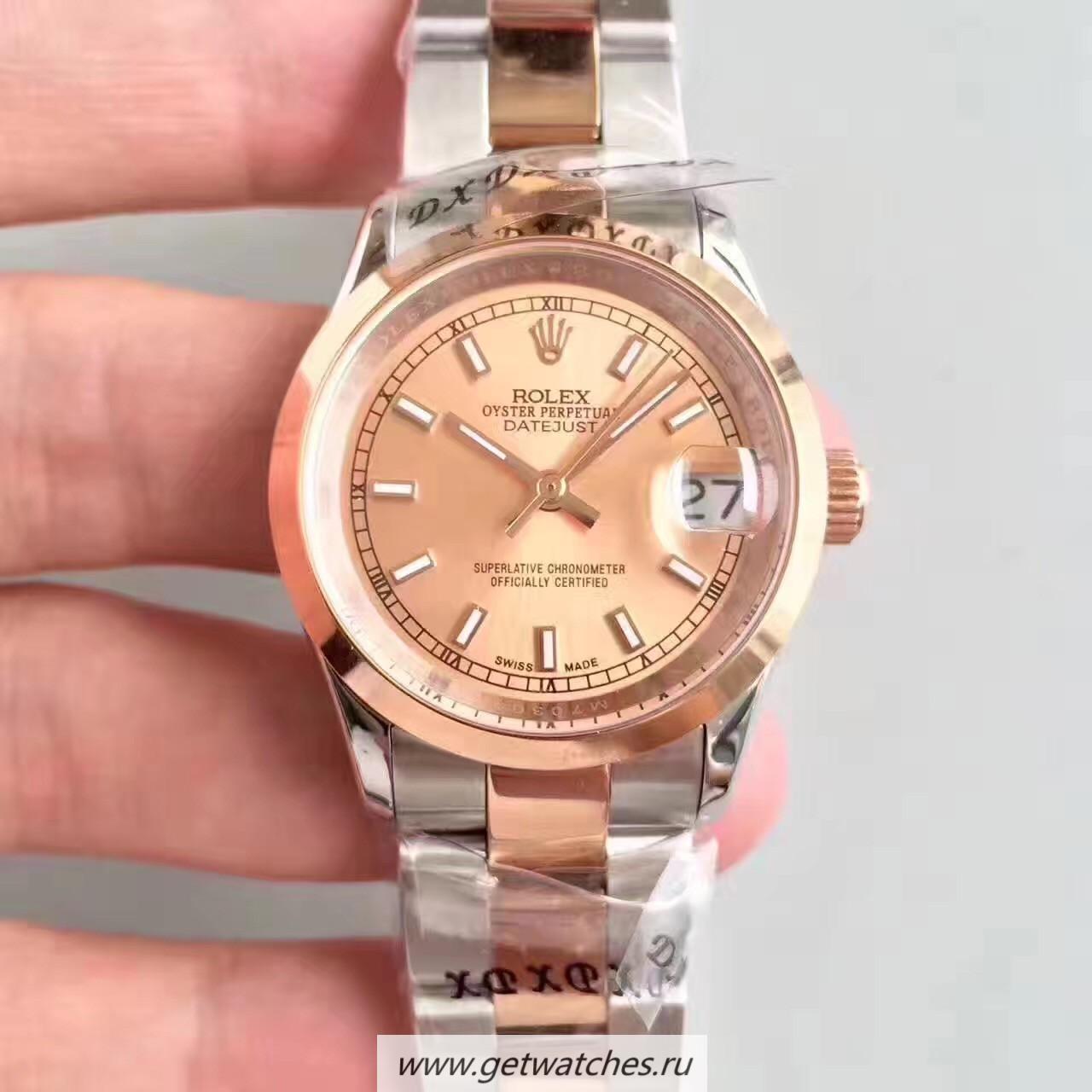 Fake R01ex Datejust 31 178241 31mm JF SS & Rose Gold Champagne Dial 2836