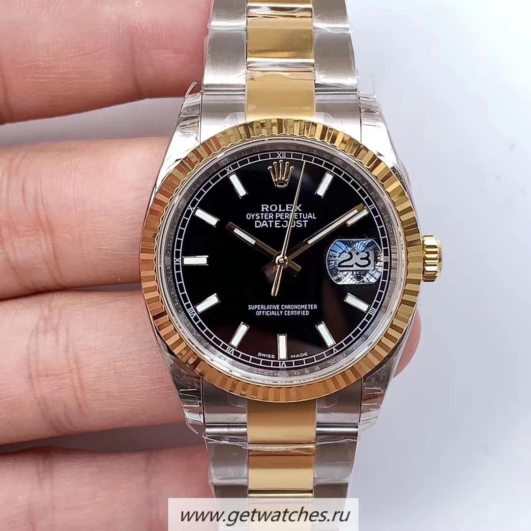 NEW Replica R01ex Datejust 36 126233 EWF SS & Yellow Gold Black Dial 3235