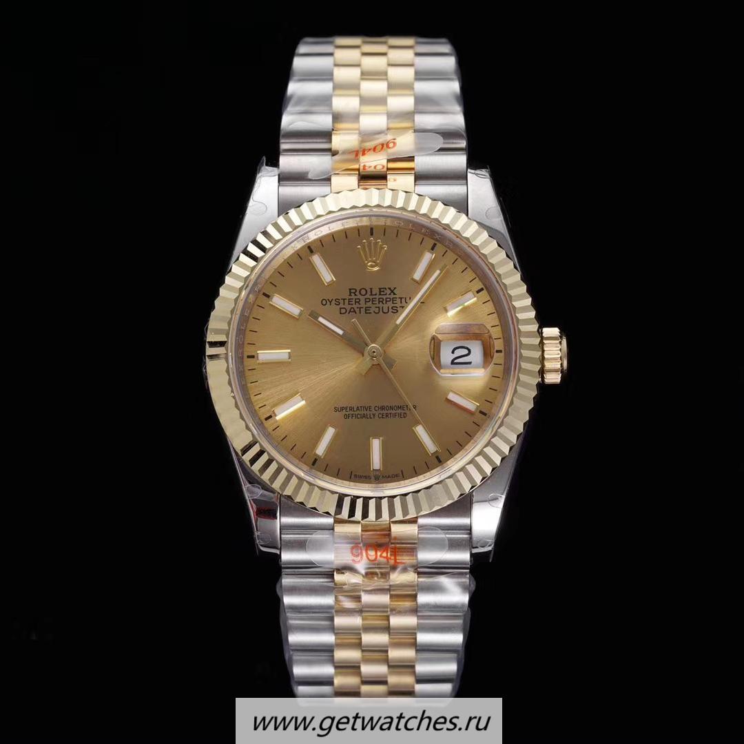 Copy R01ex Datejust 36 126233 GMF SS 904L & 18K Yellow Gold Wrapped Champagne Dial 3235
