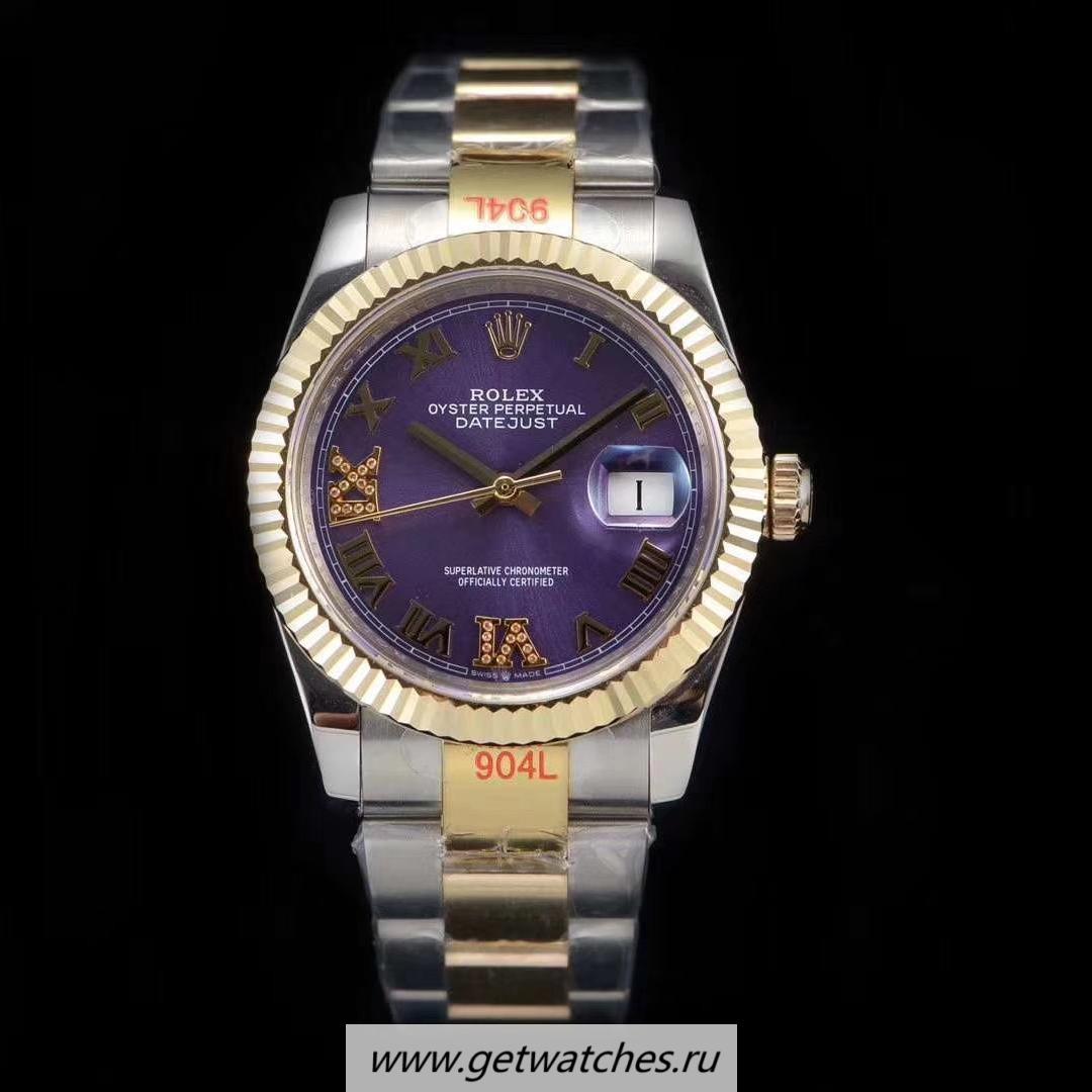 Perfect Replica R01ex Datejust 36 126233 GMF SS 904L & 18K Yellow Gold Wrapped Purple Dial 2836