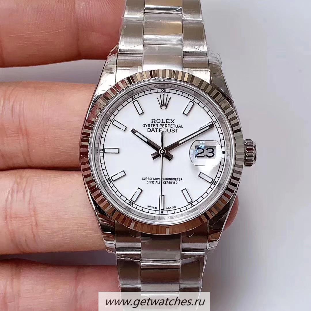 Fake R01ex Datejust 36 126234 EWF SS White Dial 3235