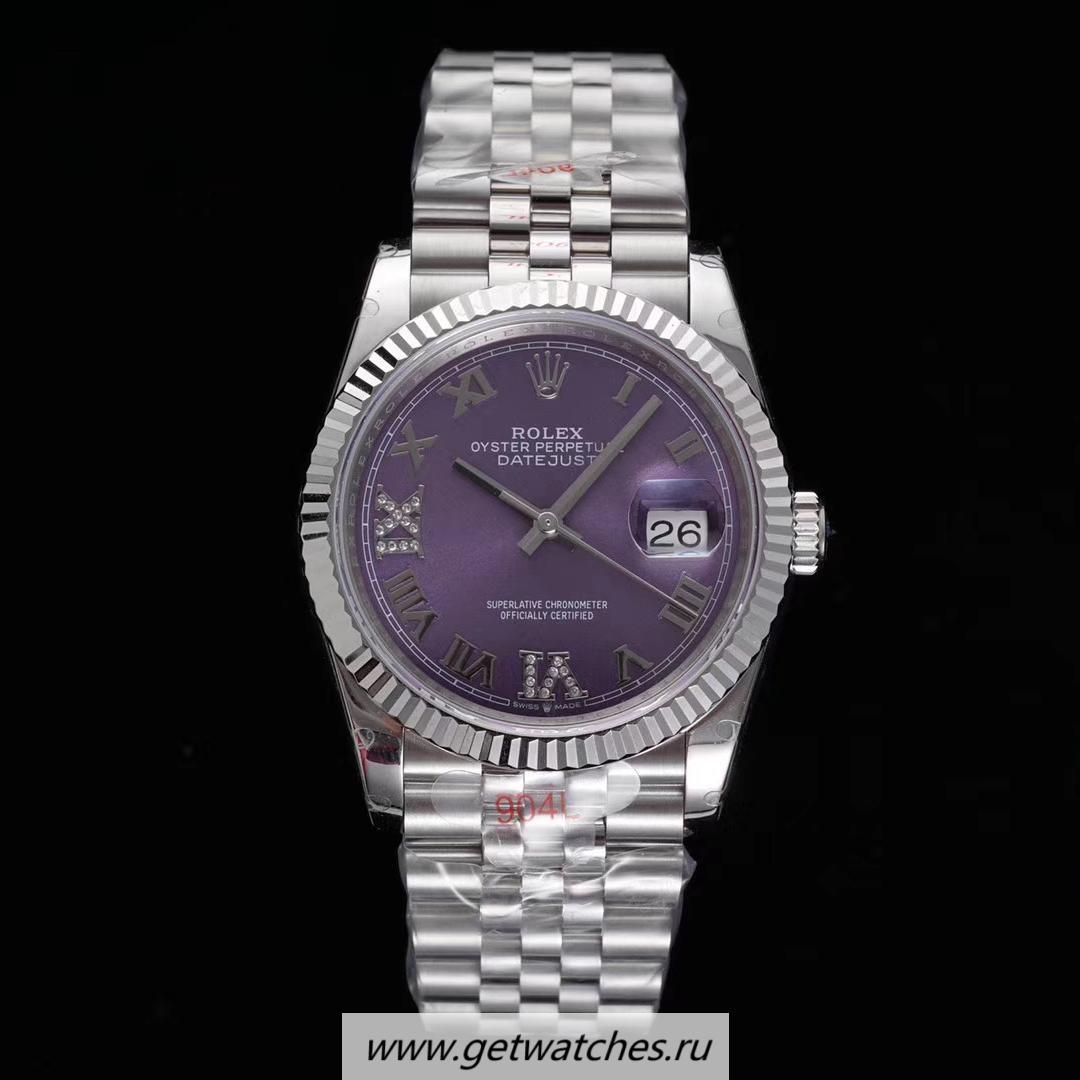 NEW Replica R01ex Datejust 36 126234 GMF SS 904L Purple Dial 3235