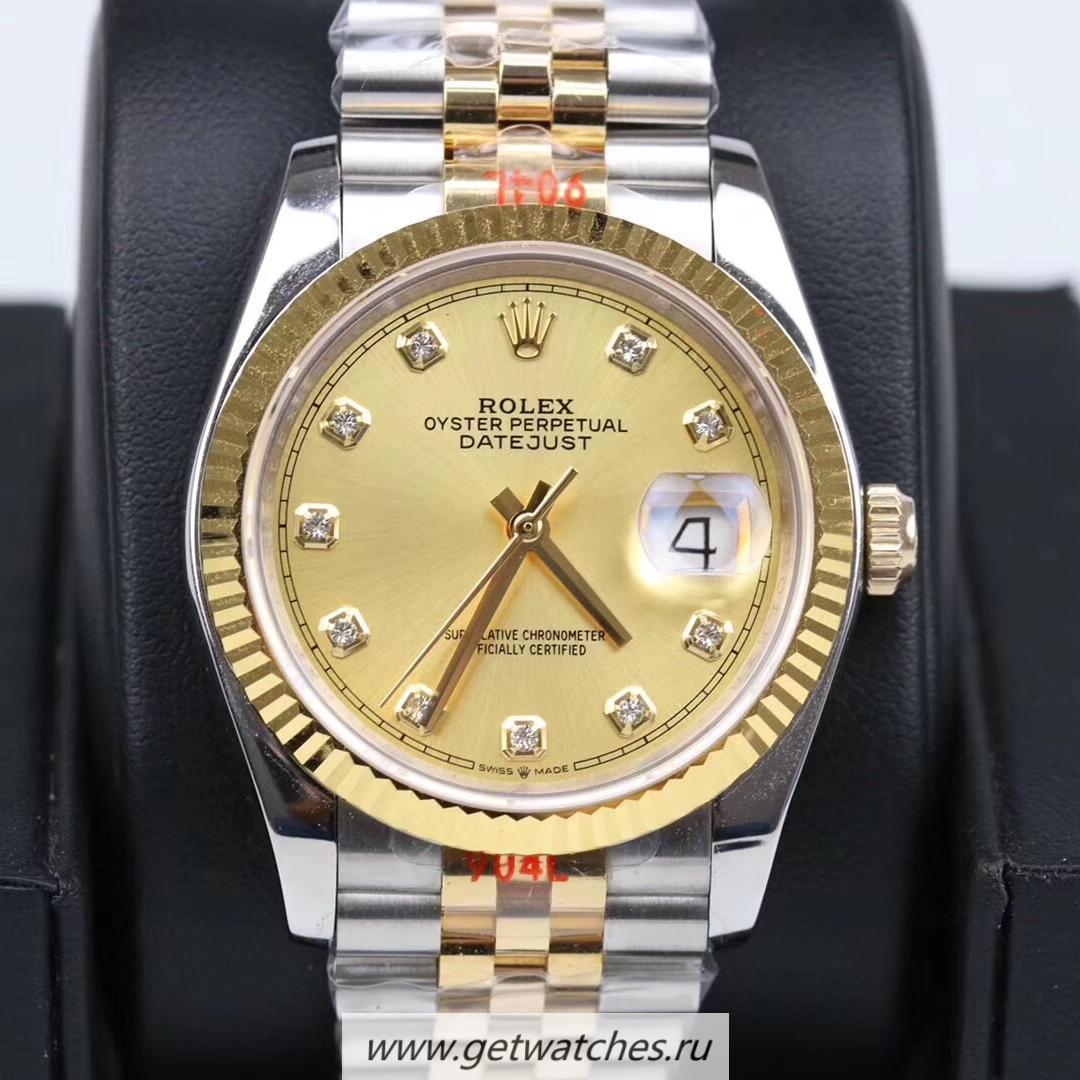 Fake R01ex Datejust 36mm 116233 GMF SS 904L & Yellow Gold Champagne Dial 2824