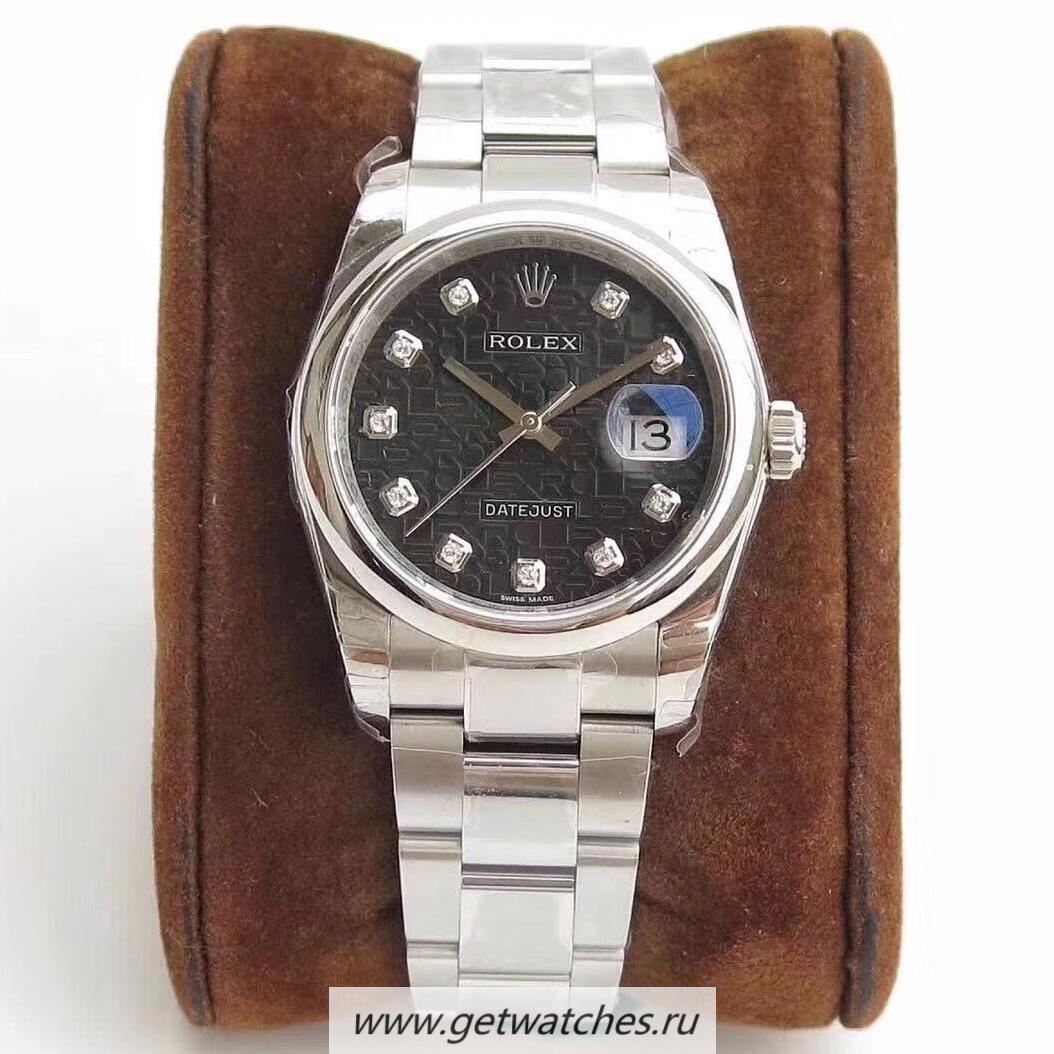 Replica R01ex Datejust 36mm 116234 DJF SS 904L Black Anniversary Jubilee Dial 3135