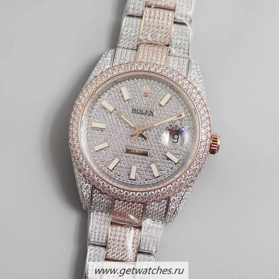 Replica R01ex Datejust 41 126331 SF Rose Gold & SS 904L & D1am0nd D1am0nd Dial 2824
