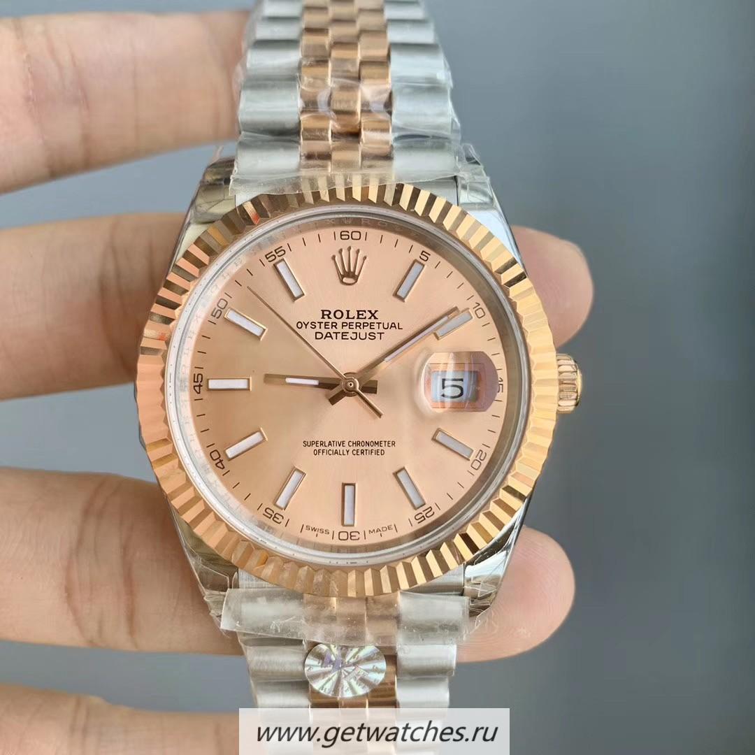 Copy R01ex Datejust 41 126331 WF SS 904L & Rose Gold Pink Dial 3235
