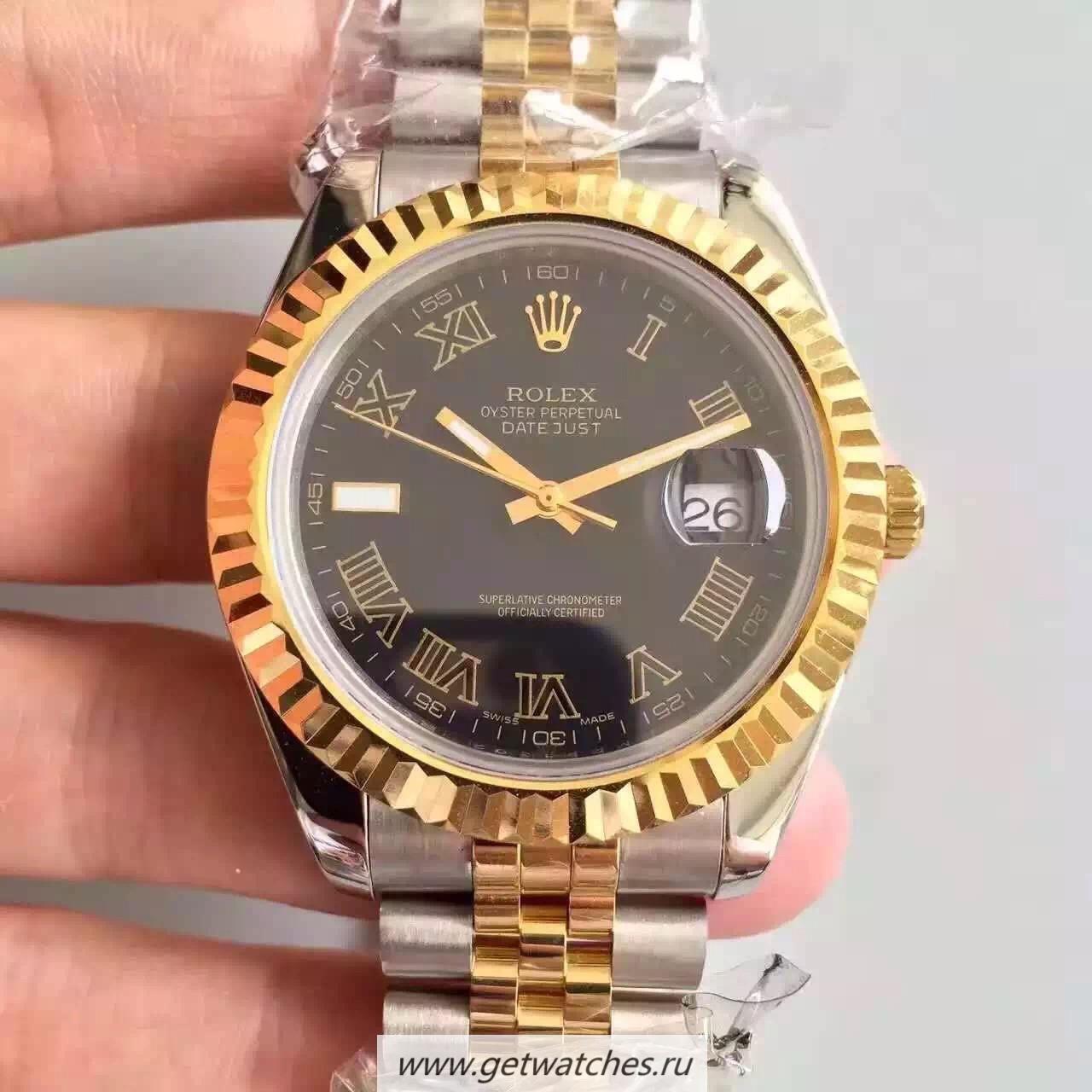 Fake R01ex Datejust 41 126333 41mm NF SS & Yellow Gold Black Dial 2836