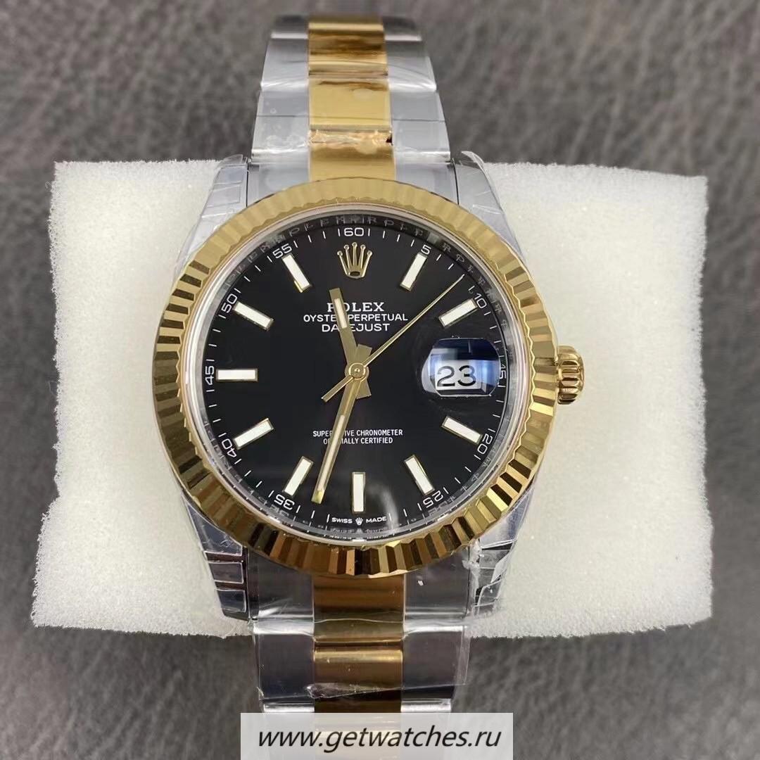 Copy R01ex Datejust 41 126333 VSF Yellow Gold & SS 904L Black Dial 3235