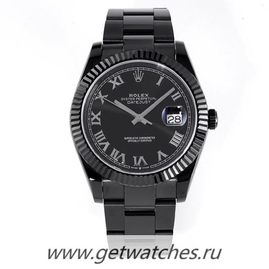 Replica R01ex Datejust 41 126334 Blaken VRF PVD SS 904L Black Dial Roman Markers 3235
