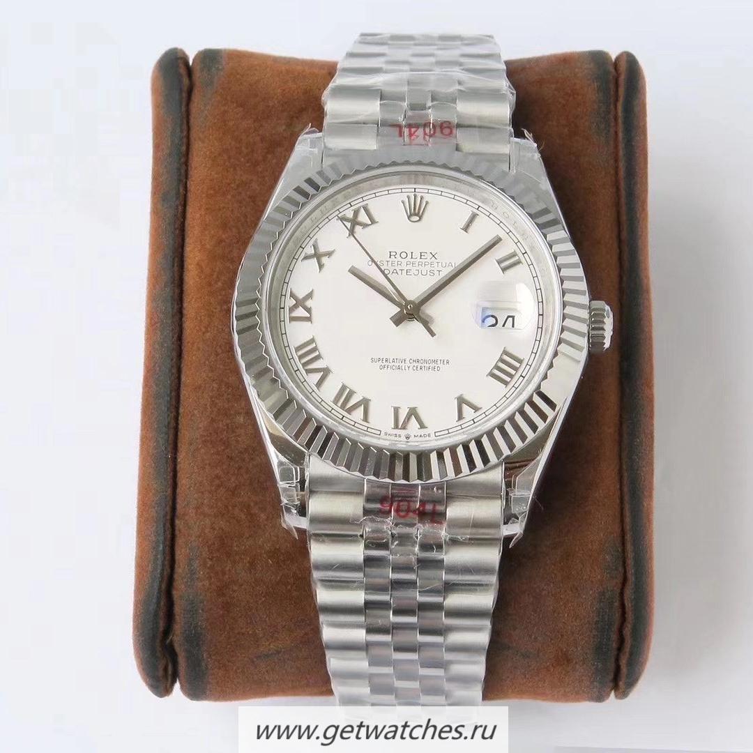 Fake R01ex Datejust 41 126334 VRF SS 904L White Dial Roman Markers 3235