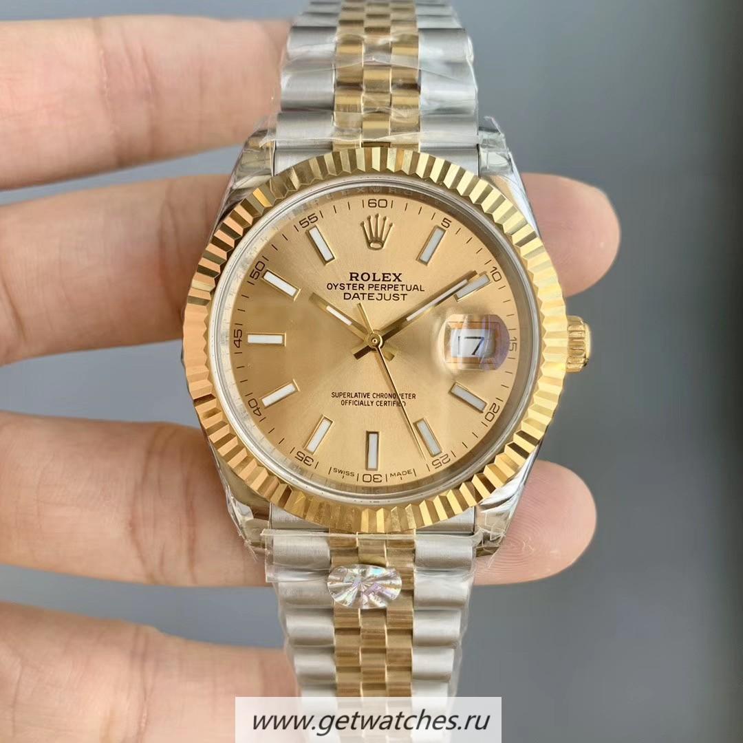 Replica R01ex Datejust 41 126334 WF SS 904L & Yellow Gold Champagne Dial 3235