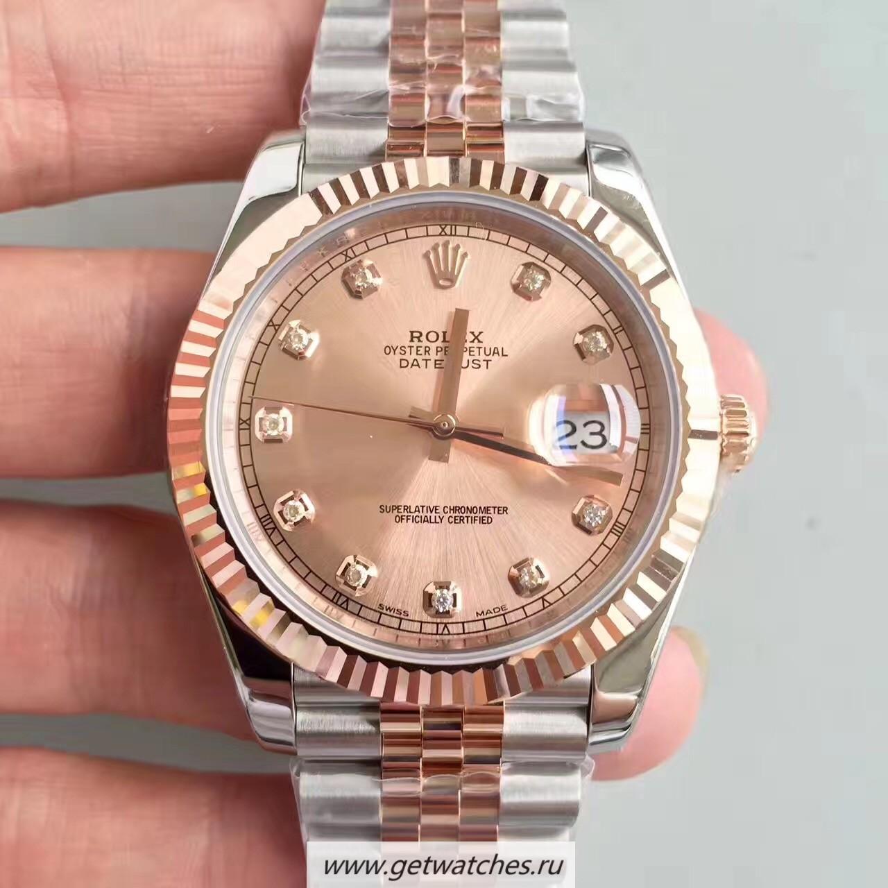 Shop R01ex Datejust II 126331 41mm Noob Factory SS & 18K Rose Gold Wrapped Pink Dial 3235