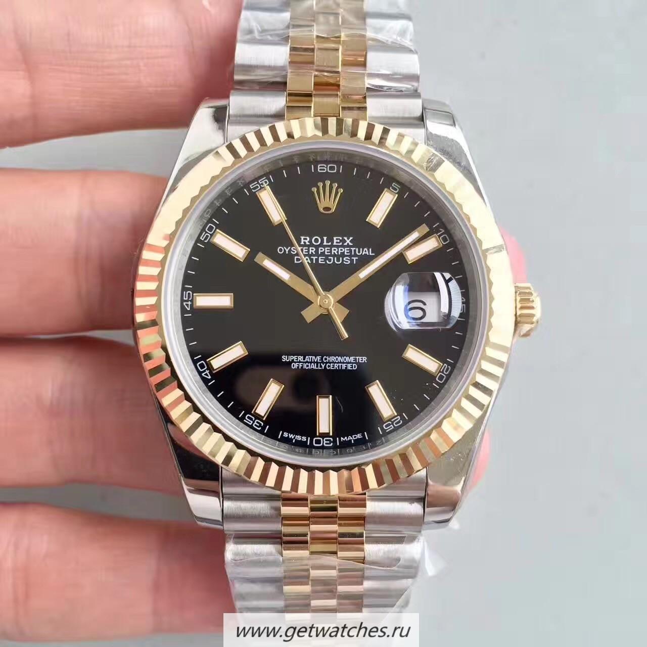 Fake R01ex Datejust II 126333 41mm EWF SS & Yellow Gold Black Dial 3136