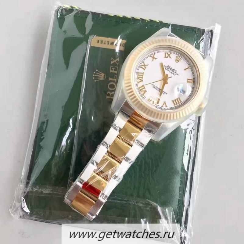 Replica R01ex Datejust II 126333 41mm EWF SS & Yellow Gold White Dial 3136