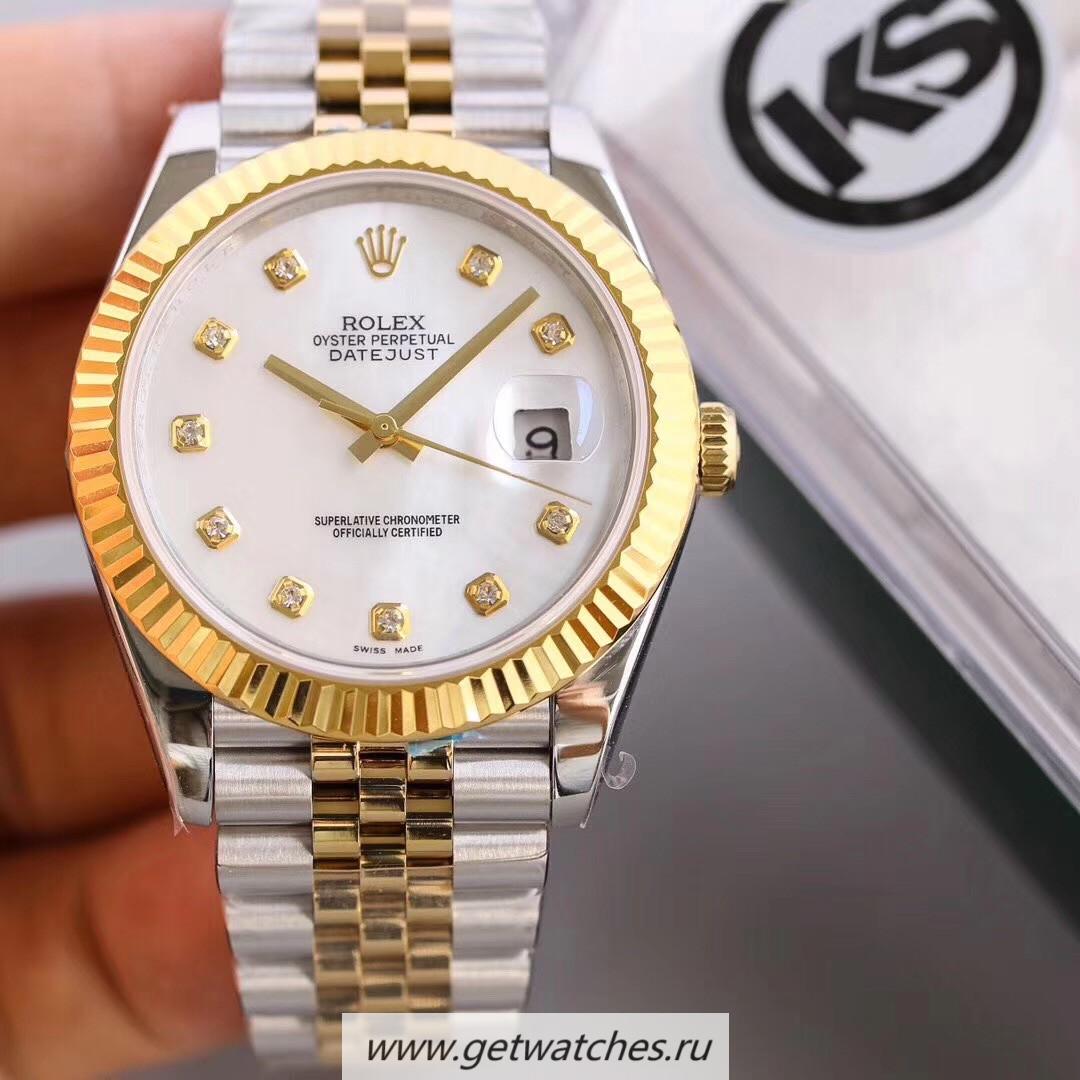 Fake R01ex Datejust II 126333 41mm KSF SS & Yellow Gold Mother Of Pearl Dial 2836