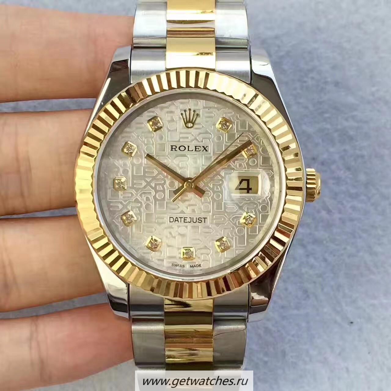 Copy R01ex Datejust II 126333 41mm Noob Factory SS & Yellow Gold Silver Dial 2836