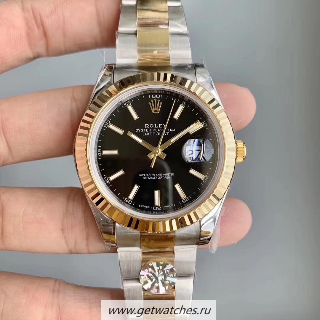 Replica R01ex Datejust II 41mm 126333 WF SS 904L & 18K Yellow Gold Wrapped Black Dial 3135